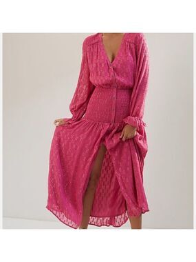 Anthropologie | Dresses | Anthropologie Tina Puffsleeved Embroidered Maxi  Dress Size Xlp A47 | Poshmark